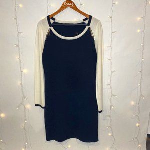 IVANKA TRUMP Long Sleeve Black and White Dress